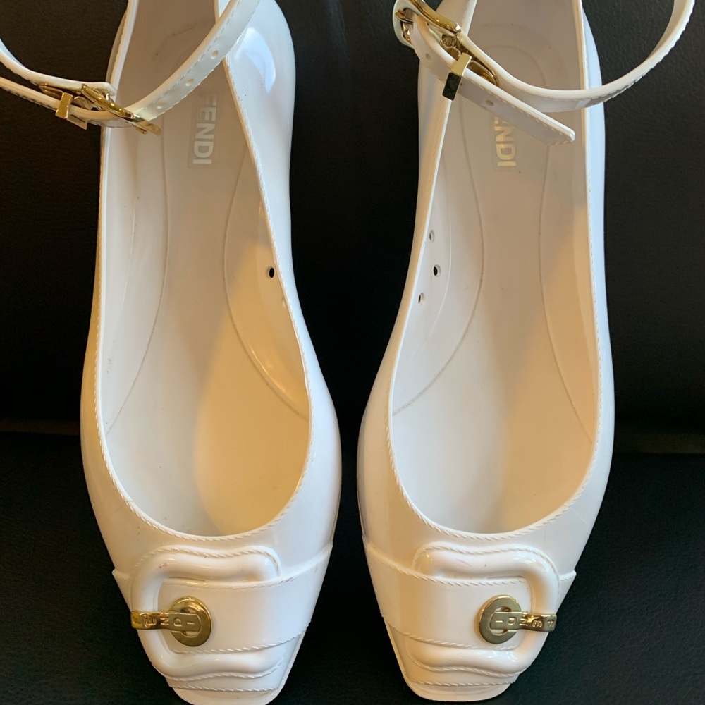 Rare White Fendi Jelly Flats - beautiful